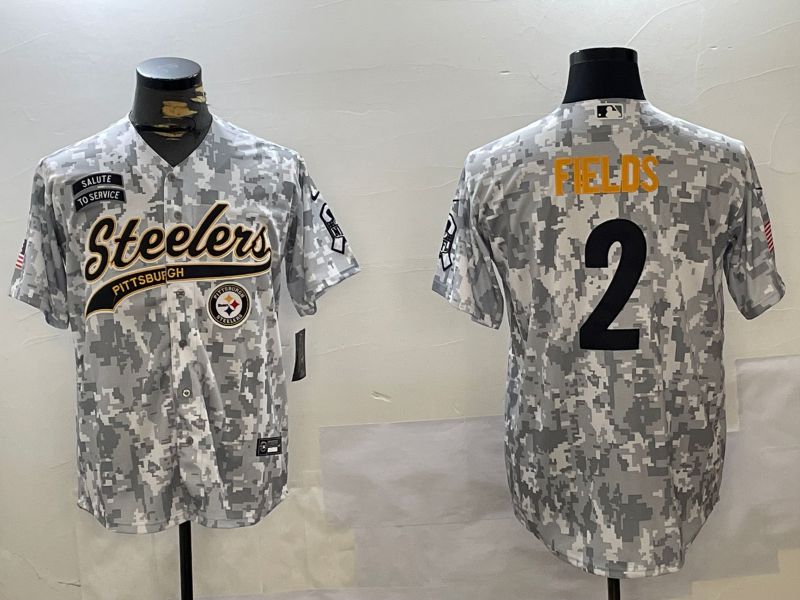 Men Pittsburgh Steelers #2 Fields Nike Arctic Camo 2024 Salute to Service Limited NFL Jersey style 4->pittsburgh steelers->NFL Jersey